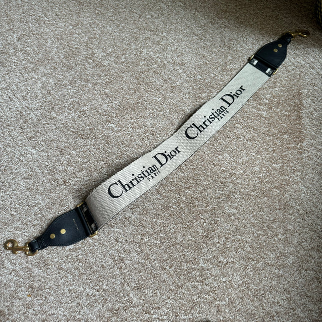 Sold Dior Saddle Strap black canvas with Dior Logo