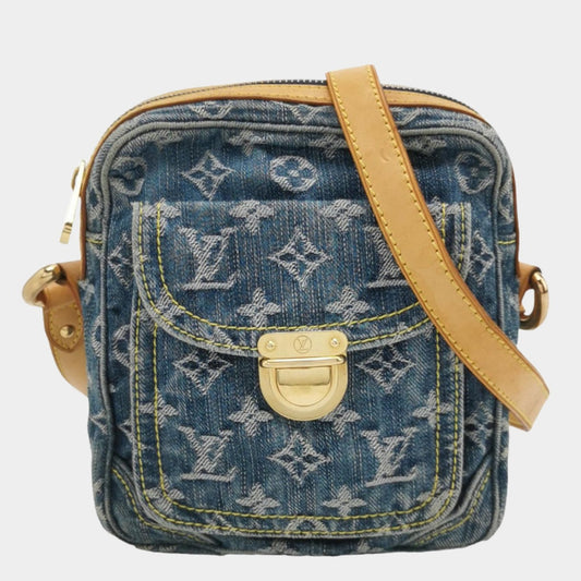 Louis Vuitton Monogram Denim Camera Crossbody Bag Blue-Luxbags