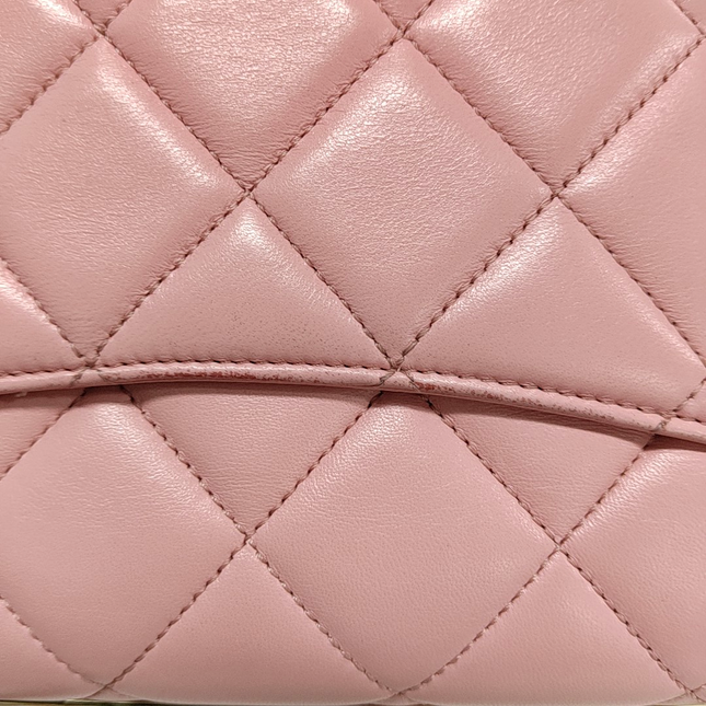 Chanel Trendy CC Flap Bag Pink Cannage Lambskin Leather Gold Shoulder Chain