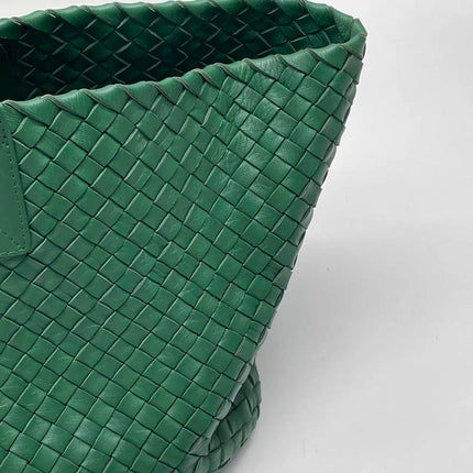 Bottega Veneta Cabat Tote Green Intreccio Leather 40cm
