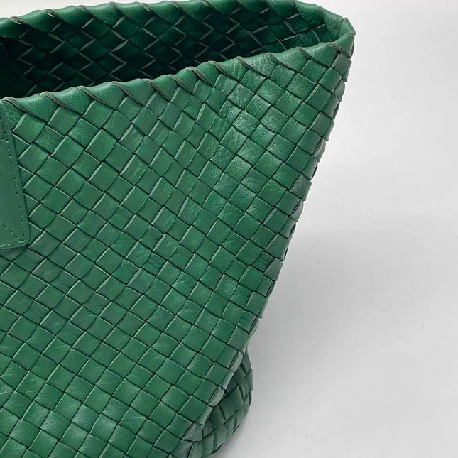 Bottega Veneta Cabat Tote Green Intreccio Leather 40cm
