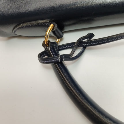Hermes Kelly 32 Retourne 78 Blue Marine Navy Box Leather Gold HW 1980