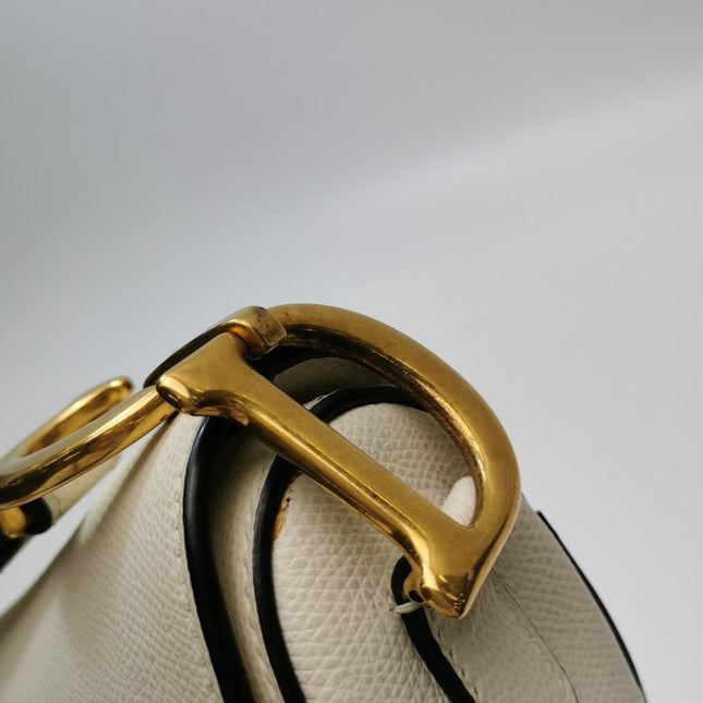 Sold Dior Saddle Medium White 2019 Grained Leather Handbag