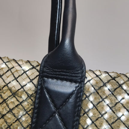 Bottega Veneta Cabat Large Intreccio Transparent Leather and PVC Tote Bag