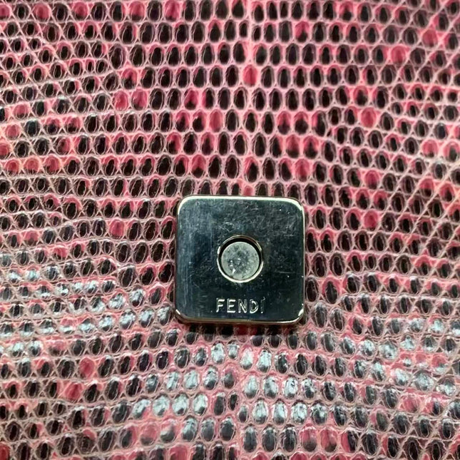 Fendi Baguette Purple Lizard Skin Leather Handbag