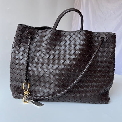 Bottega Veneta Andiamo Large Dark Chocolate Brown Handbag