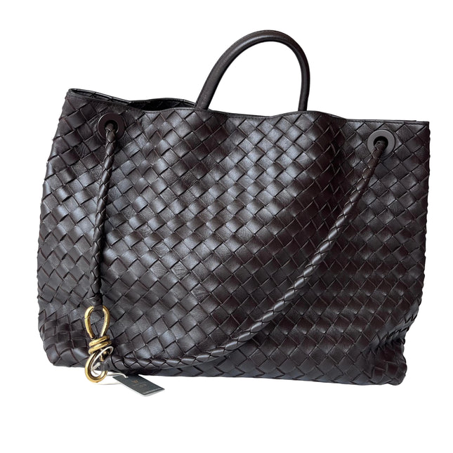 Bottega Veneta Andiamo Large Dark Chocolate Brown Handbag-Luxbags