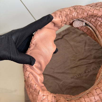 Bottega Veneta Hobo Bag Leather Beige Small 40cm Butterfly Cutout