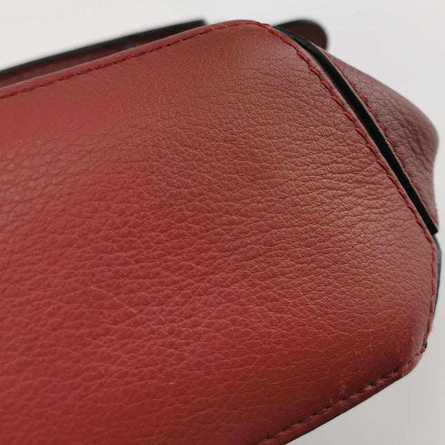 Sold Loewe Puzzle Mini Multicolor Burgundy Calfskin Leather Crossbody Bag