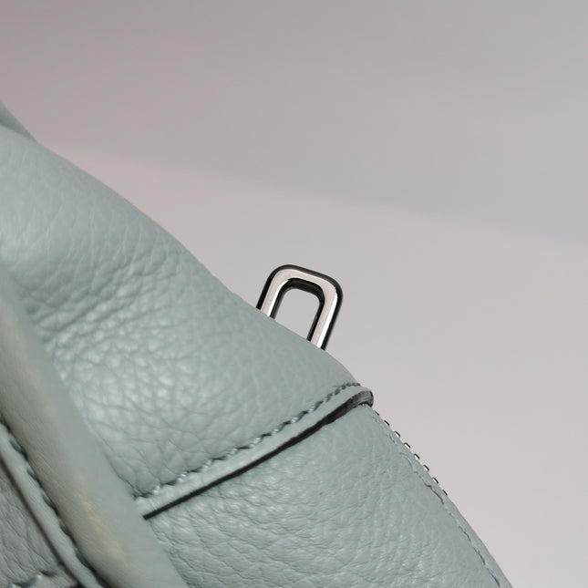 Loewe Amazona 29 Blue Leather Elephant Lock Silver-tone Hardware