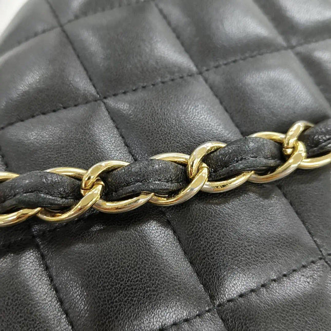 Sold Chanel Classic Flap Jumbo 2010 Black Lambskin Leather Double Flap with Gold Hardware