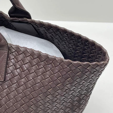 Bottega Veneta Cabat Tote Intreccio Leather Chocolate Brown 42cm