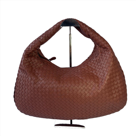 Bottega Veneta Intrecciato Hobo Bag Medium Burgundy Lambskin leather New Design-Luxbags