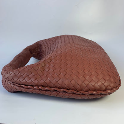Bottega Veneta Intrecciato Hobo Bag Medium Burgundy Lambskin leather New Design
