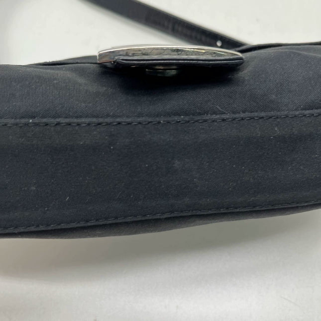 Sold FENDI Baguette Vintage Black Cloth Silver Hardware