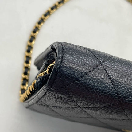 Chanel Wallet on Chain Classic Flap Black Caviar Leather Gold Hardware 2018-19