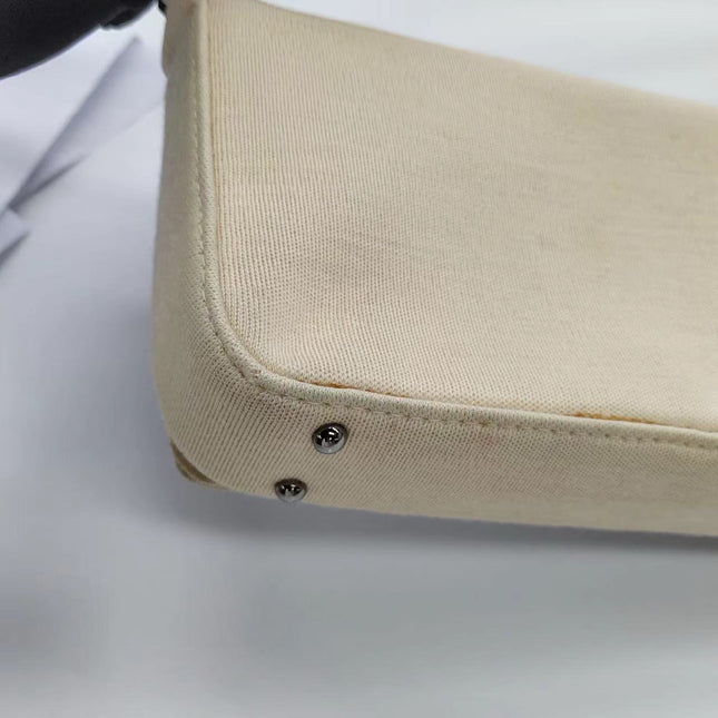 Chanel Ivory Jersey Evening Bag with Mirrored Pyramid Studs Ice Cube Chocolate Bar Shoulder Bag