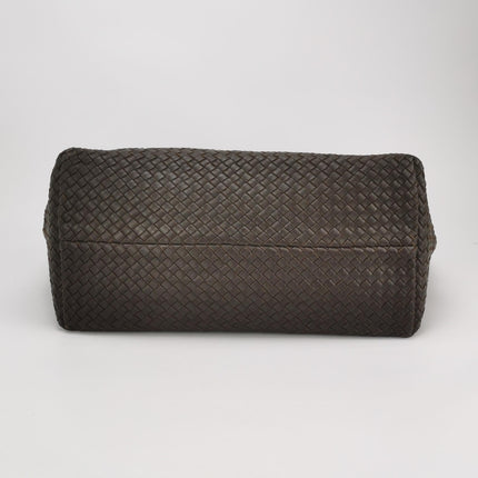 Bottega Veneta Cabat Tote Intreccio Leather Dark Chocolate Brown 45cm