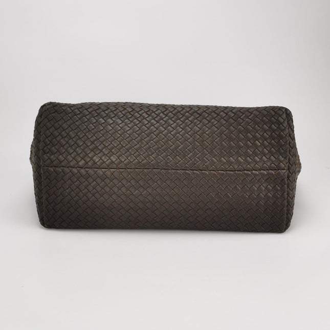 Bottega Veneta Cabat Tote Intreccio Leather Dark Chocolate Brown 45cm