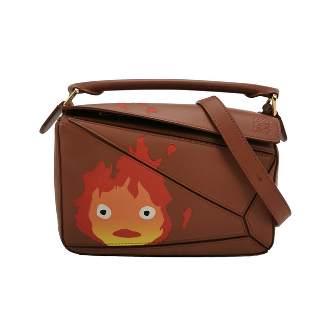 Loewe x Howl's Moving Castle Studio Ghibli Puzzle Calcifer Small Tan Caramel-Luxbags
