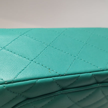 Chanel Classic Flap Mini 2018 Turquoise Blue Green Lambskin Leather Gold Hardware