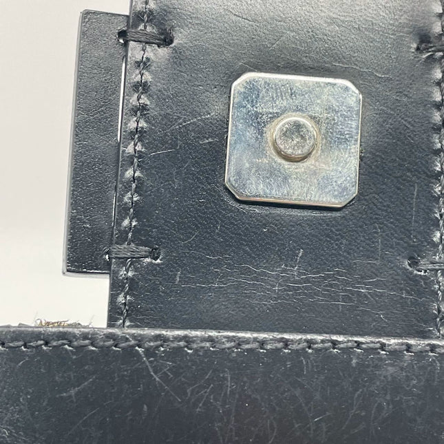 Fendi Baguette Vintage Black Glitter Beads Shoulder Bag