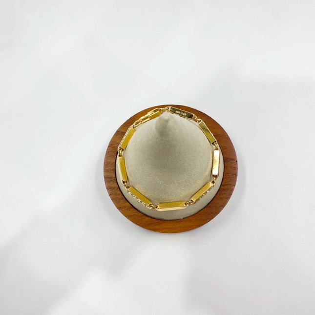 Celine Bracelet Vintage Gold Plated Crystals Embellished Gold Bar Links