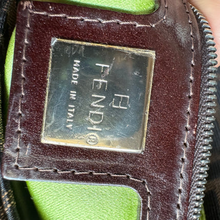 Fendi Baguette Zucca Monogram with Straw Floral Embroidery