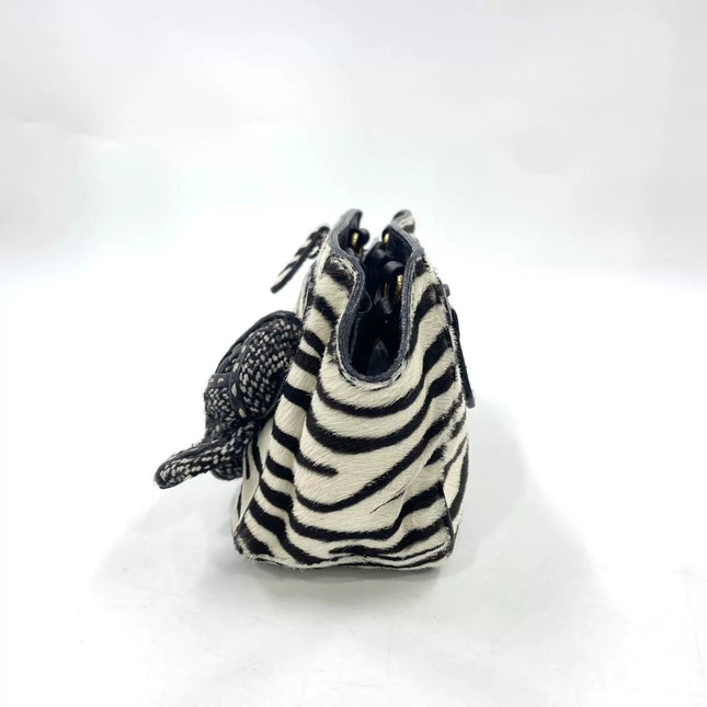 Prada Zebra Print Ponyhair Calfskin Leather Handbag