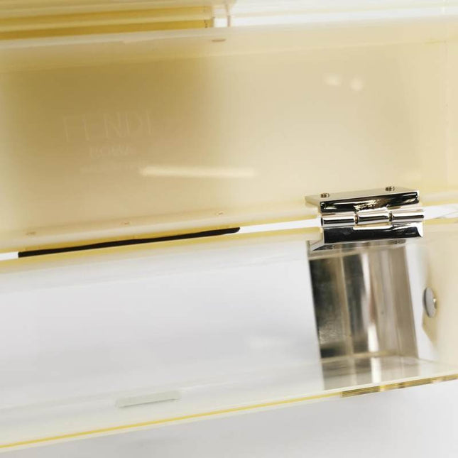 Sold Fendi Baguette Mini Box Yellow/Clear Acrylic Plexiglass and Leather Crossbody Bag