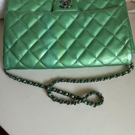 Sold Chanel Envelope Clutch with Chains 2013 Shoulder Bag Apple Green Patent Leather