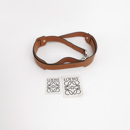 Loewe Puzzle Calfskin Crochet Trim Medium Caramel Tan Leather Bag