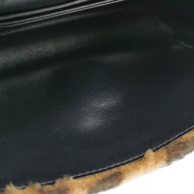 Fendi Baguette Mini Shearling Vitello Dolce Marco FF 1974 Tobacco Black Brown Zucca