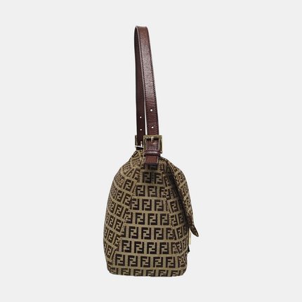 Fendi Mamma Baguette Brown Classic Zucchino Monogram Shoulder Bag
