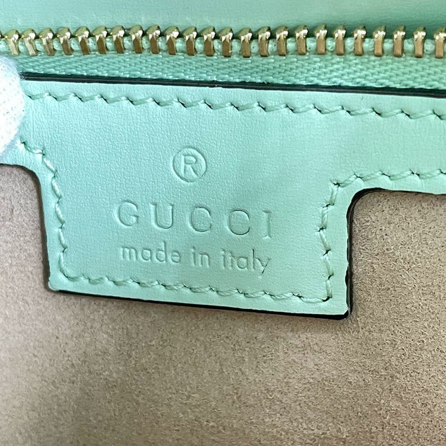 Gucci Jackie 1961 Light Green Leather Bag Small with Adjustable Strap