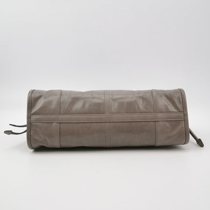 Prada Bonnie Medium Soft Lux Grey Shiny Calfskin Leather Shoulder Bag