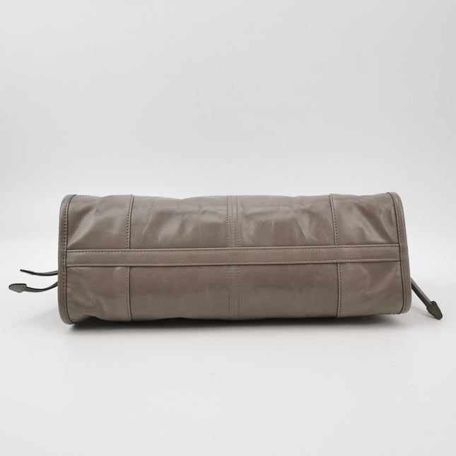 Prada Bonnie Medium Soft Lux Grey Shiny Calfskin Leather Shoulder Bag