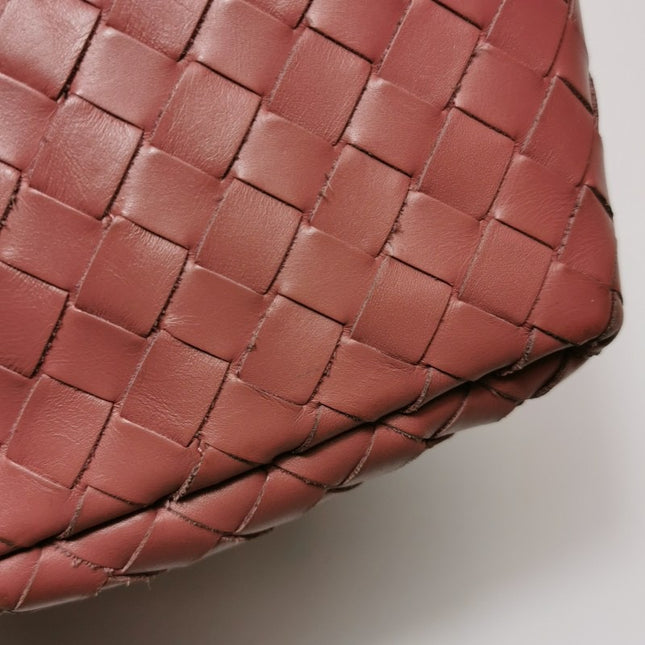 Bottega Veneta Roma Mini Bag Intrecciato Nappa Leather Pink 25cm