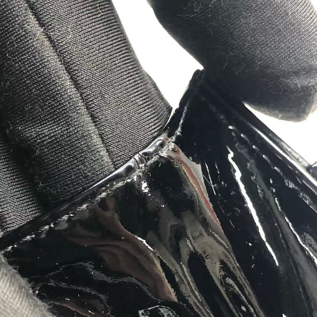 Chanel Wallet on Chain Classic Flap Black Patent Leather