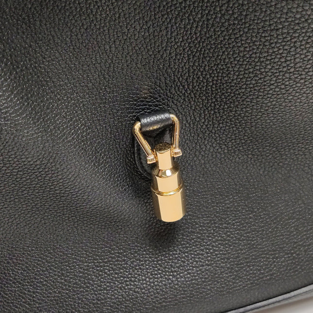 Gucci Jackie 1961 Black Large Pebbled Leather Shoulder Bag with Strap