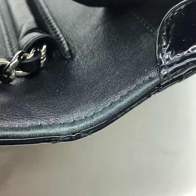 Chanel Wallet on Chain Classic Flap Black Patent Leather