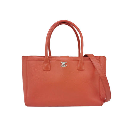 Chanel Cerf Executive Medium Coral Pink Leather Handbag with Strap 35cm-Luxbags