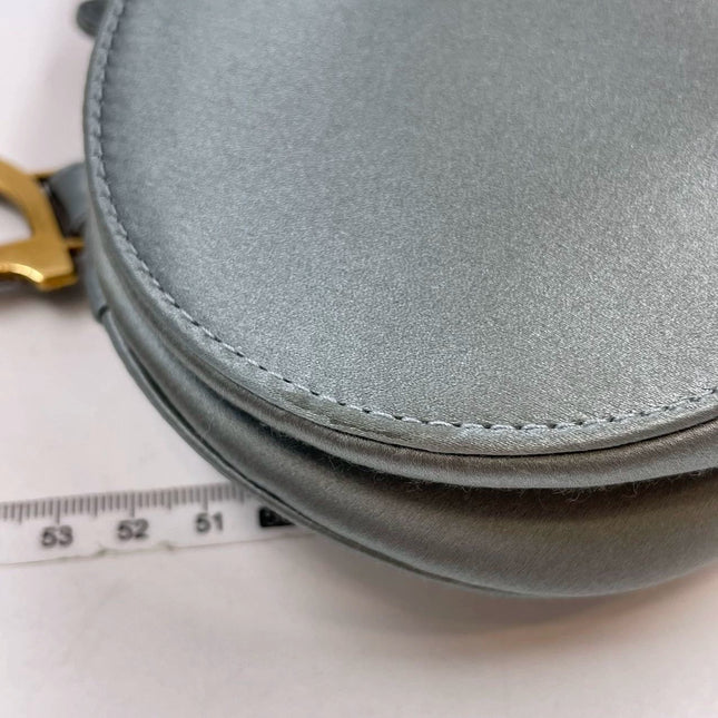 Sold Dior Saddle Mini Silk Greyish Blue with crystals