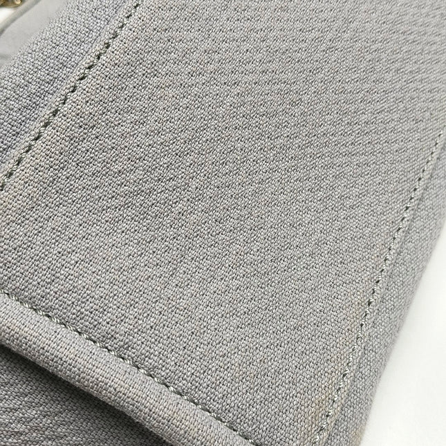 Chanel Deauville Tote Medium Grey Denim Top Handle