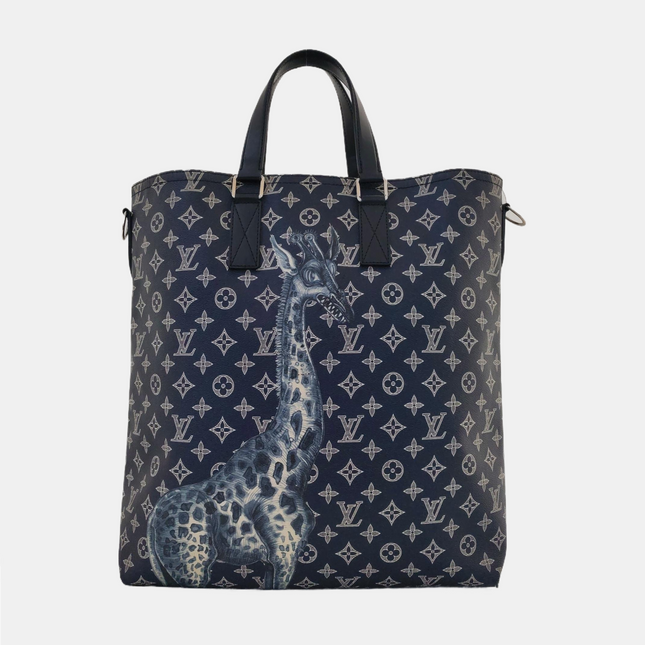 Louis Vuitton x Chapman Brothers Giraffe Tote Navy Monogram Canvas with Strap