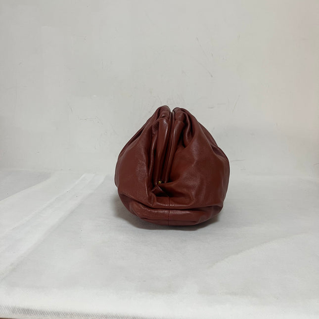 Bottega Veneta Pouch Calfskin Leather Brick Red Large