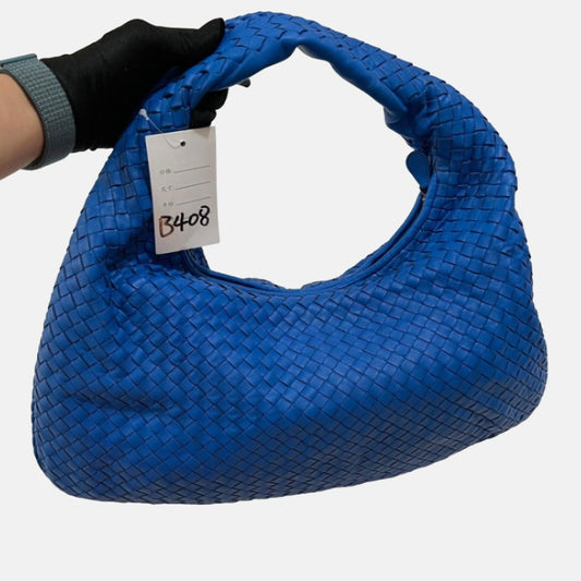 Bottega Veneta Veneta Hobo Medium Royal Blue Intrecciato Leather Bag 47cm-Luxbags