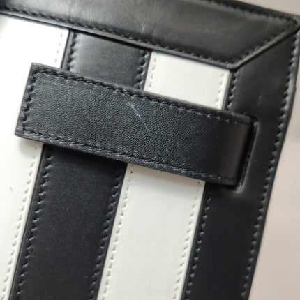 Saint Laurent Sac De Jour Small Black and White Striped Leather Handbag