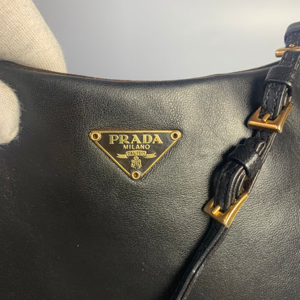Sold Prada Cleo Vintage Black Leather Gold Hardware