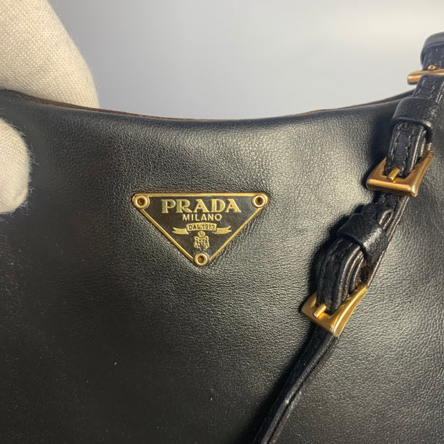 Sold Prada Cleo Vintage Black Leather Gold Hardware